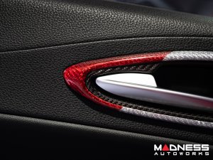 Alfa Romeo Giulia Interior Door Handle Surround Trim Kit - Carbon Fiber - Italian Theme - Feroce Carbon Alfa Romeo Giulia Interior Door Handle Surround Trim Kit - Carbon Fiber - Italian Theme - Feroce Carbon